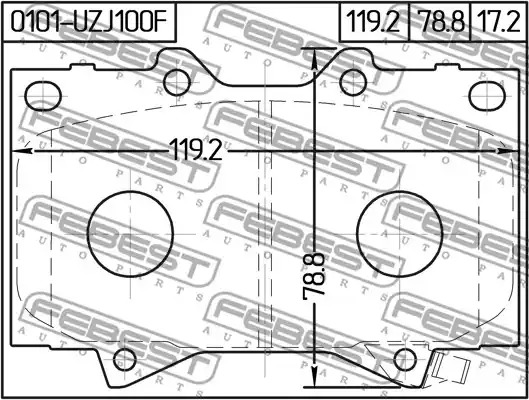 Комплект тормозных колодок FEBEST 0101-UZJ100F