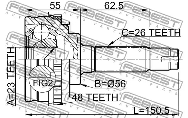 Шарнир FEBEST 0110-010A48