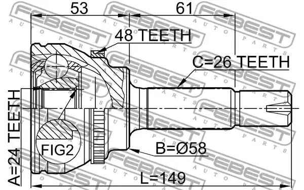 Шарнир FEBEST 0110-055A48