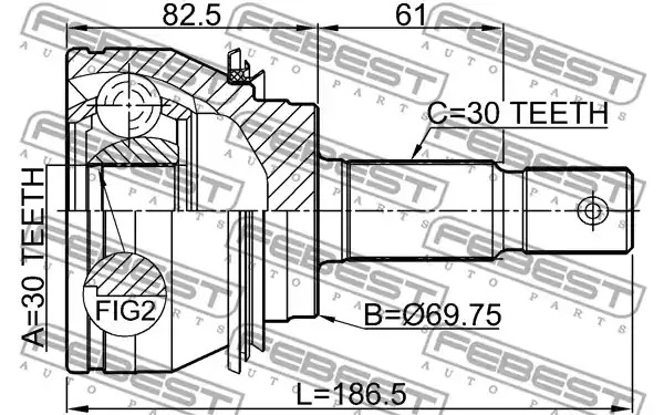 Шарнир FEBEST 0110-GRJ150