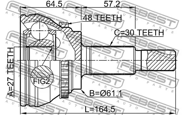 Шарнир FEBEST 0110-GSU45A48