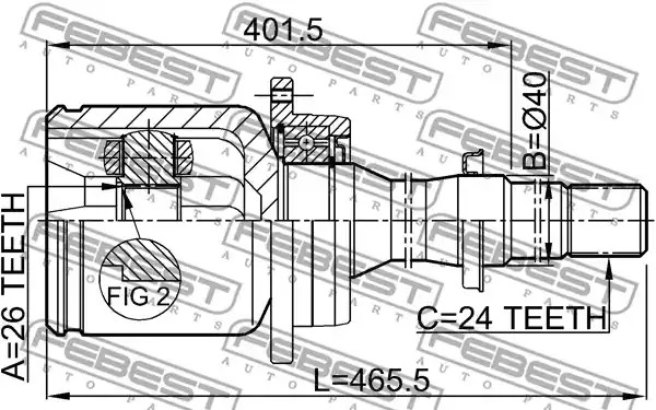 Шарнир FEBEST 0111-AZT250RH