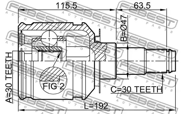 Шарнир FEBEST 0111-GRJ120