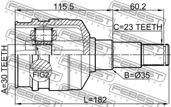 Шарнир FEBEST 0111-GRX125LH