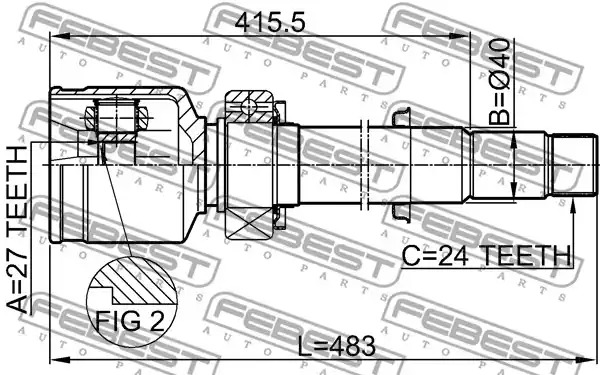 Шарнир FEBEST 0111-GSV40RH