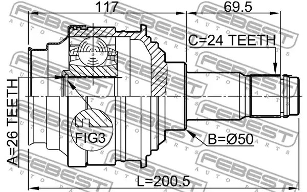 Шарнир FEBEST 0111-MCX20LH