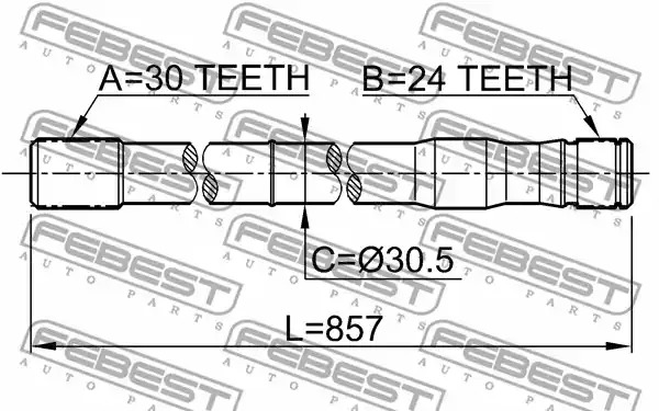 Вал FEBEST 0112-LC80LH