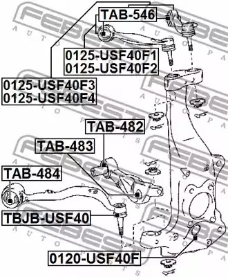 Рычаг независимой подвески колеса FEBEST 0125-USF40F1