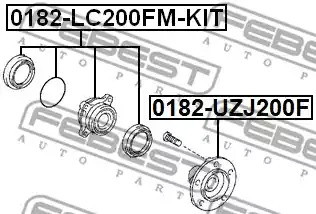 Ступица колеса FEBEST 0182-LC200FM-KIT