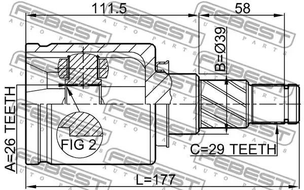 Шарнир FEBEST 0211-T30LH