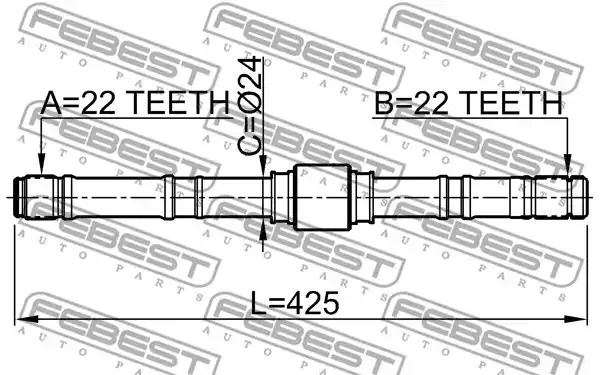 Вал FEBEST 0212-P10LH