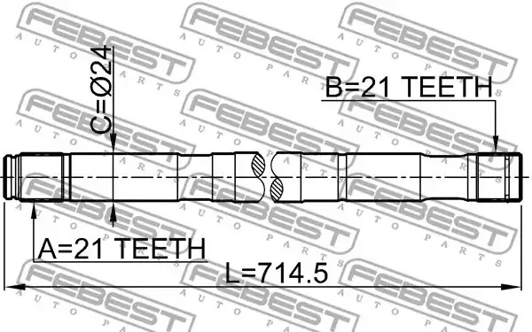 Вал FEBEST 0212-QG15RH