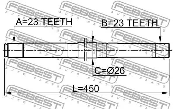 Вал FEBEST 0212-QG16LH