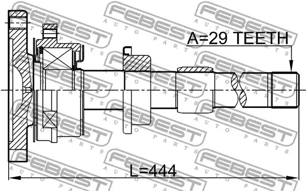 Вал FEBEST 0212-T30MTRH