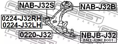 Шарнир FEBEST 0220-J32