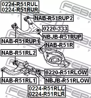 Шарнир FEBEST 0220-R51RLOW