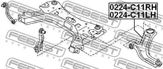 Рычаг независимой подвески колеса FEBEST 0224-C11RH