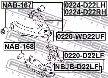 Рычаг независимой подвески колеса FEBEST 0224-D22RH