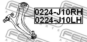 Рычаг независимой подвески колеса FEBEST 0224-J10RH