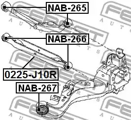 Рычаг независимой подвески колеса FEBEST 0225-J10R