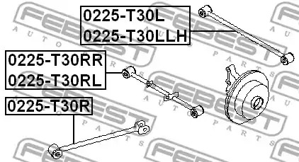 Рычаг независимой подвески колеса FEBEST 0225-T30RL