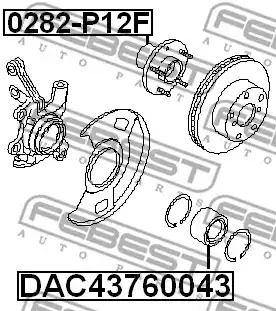 Ступица колеса FEBEST 0282-P12F