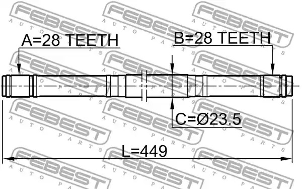 Вал FEBEST 0312-EK3RH