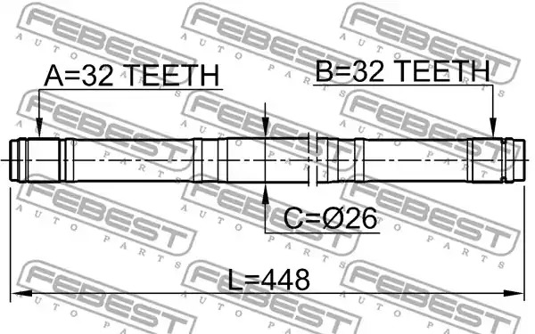 Вал FEBEST 0312-RD1RH