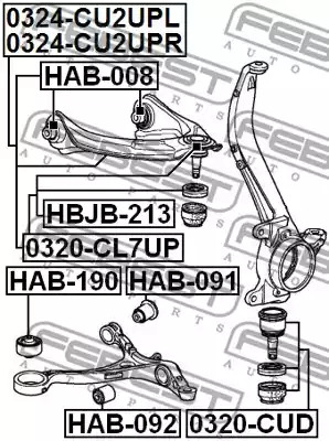 Шарнир FEBEST 0320-CUD