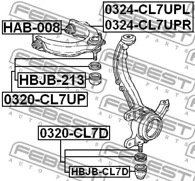 Рычаг независимой подвески колеса FEBEST 0324-CL7UPL