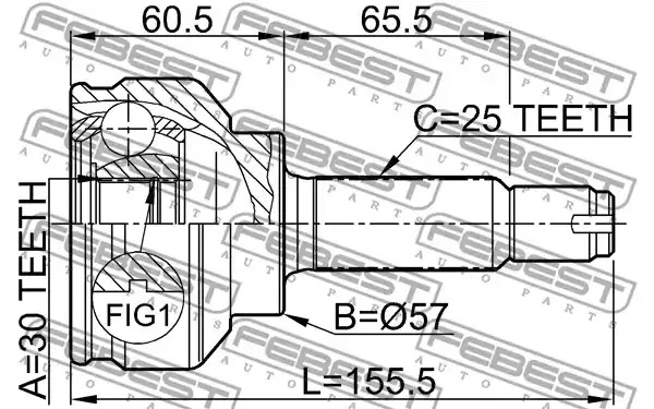 Шарнир FEBEST 0410-CS3A