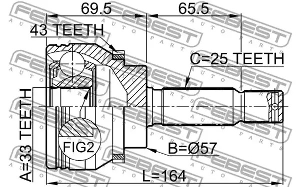 Шарнир FEBEST 0410-DJ24A43