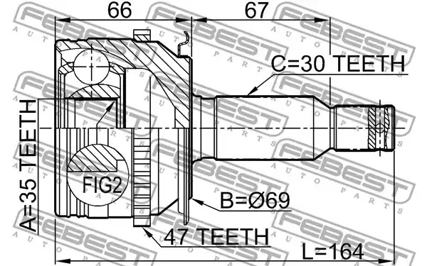 Шарнир FEBEST 0410-KB4A47