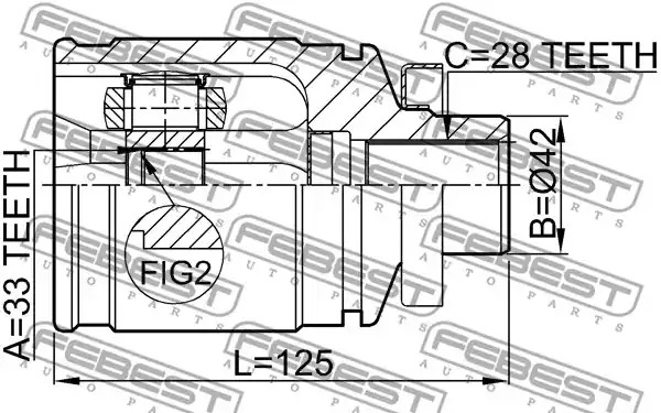 Шарнир FEBEST 0411-CU20RH