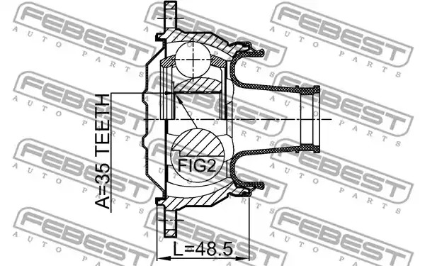 Шарнир FEBEST 0411-V75SHA