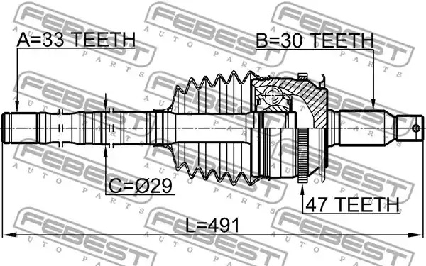 Шарнир FEBEST 0414-KB4A47R