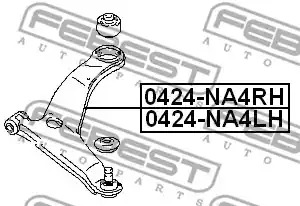 Рычаг независимой подвески колеса FEBEST 0424-NA4LH