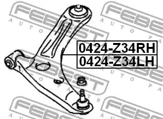 Рычаг независимой подвески колеса FEBEST 0424-Z34LH