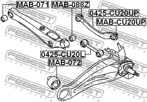 Рычаг независимой подвески колеса FEBEST 0425-CU20L