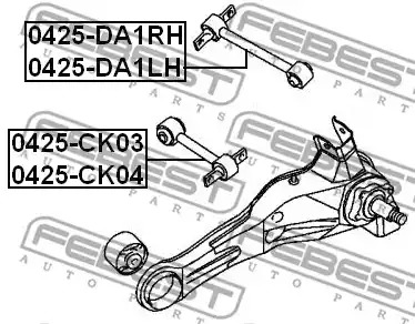 Рычаг независимой подвески колеса FEBEST 0425-DA1RH