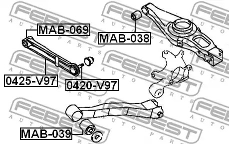 Рычаг независимой подвески колеса FEBEST 0425-V97