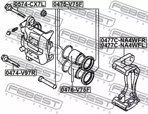 Поршень FEBEST 0476-V75F