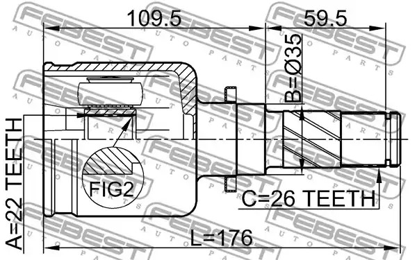 Шарнир FEBEST 0511-M316ATLH