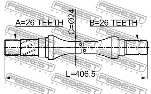 Вал FEBEST 0512-626GD