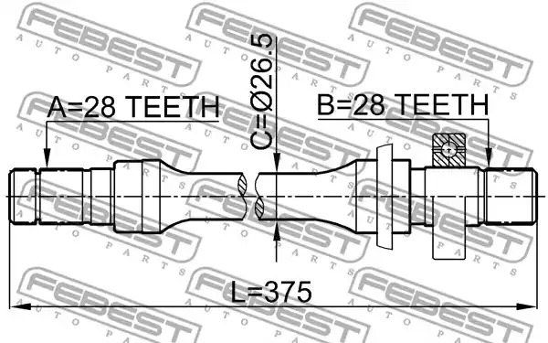 Вал FEBEST 0512-626GE