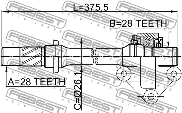 Вал FEBEST 0512-CP