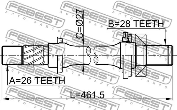 Вал FEBEST 0512-M316AT