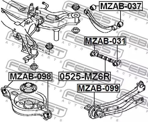 Рычаг независимой подвески колеса FEBEST 0525-MZ6R