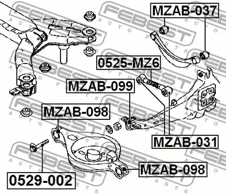 Рычаг независимой подвески колеса FEBEST 0525-MZ6