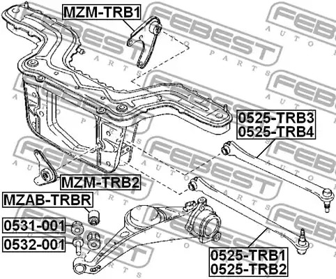 Рычаг независимой подвески колеса FEBEST 0525-TRB1